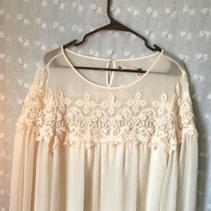 White Long Sleeve Shift Dress